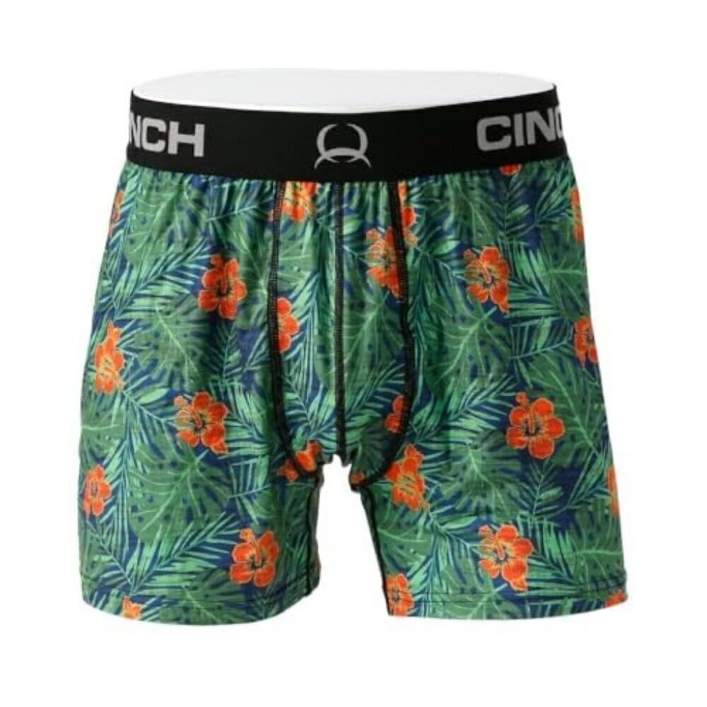 Cinch Men's 5" Loose Fit Hawaiian Tropical Print Boxer Underwear Multi